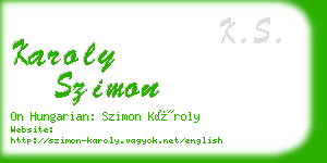 karoly szimon business card